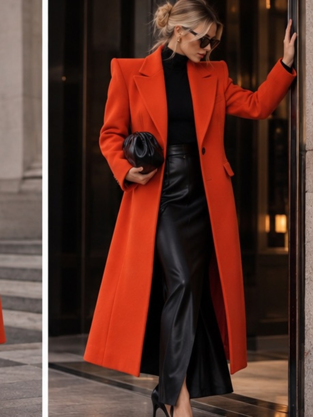 Zara Bold Red Long Wool Coat